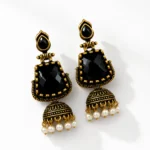 Traditional Resin Crystal Stone Jhumka Earrings