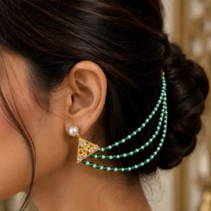 Handmade Multi-Strand Pearl & Beaded Ear Chain