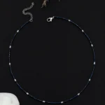 Midnight Blue Seed Bead Choker Necklace