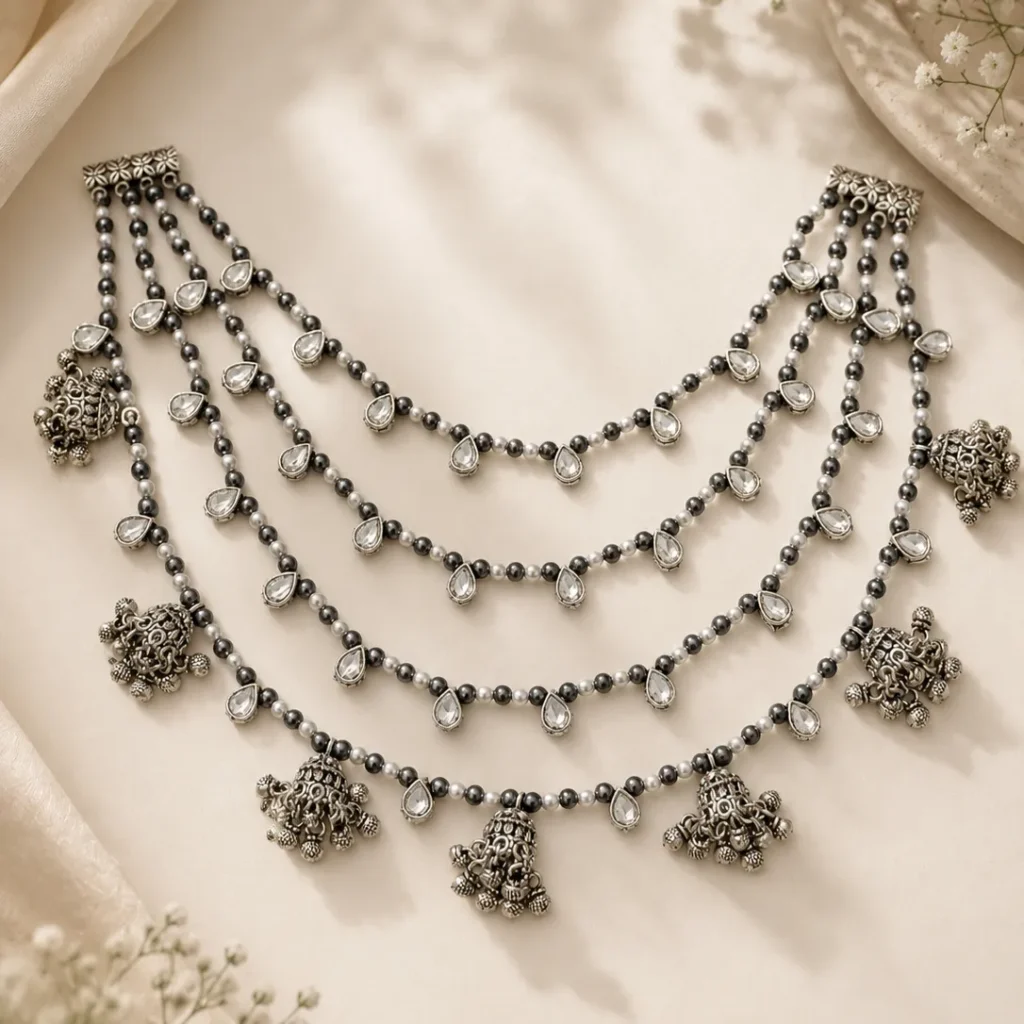 Multi-Layer Oxidized Beaded Jewelry Set