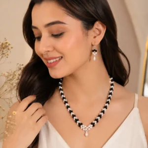 Handmade Floral Necklace & Earrings Set