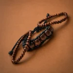 Men's Leather Wrap Bracelet with Wooden Beads