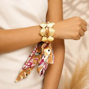 Gold-Tone Scarf Bracelet for Women