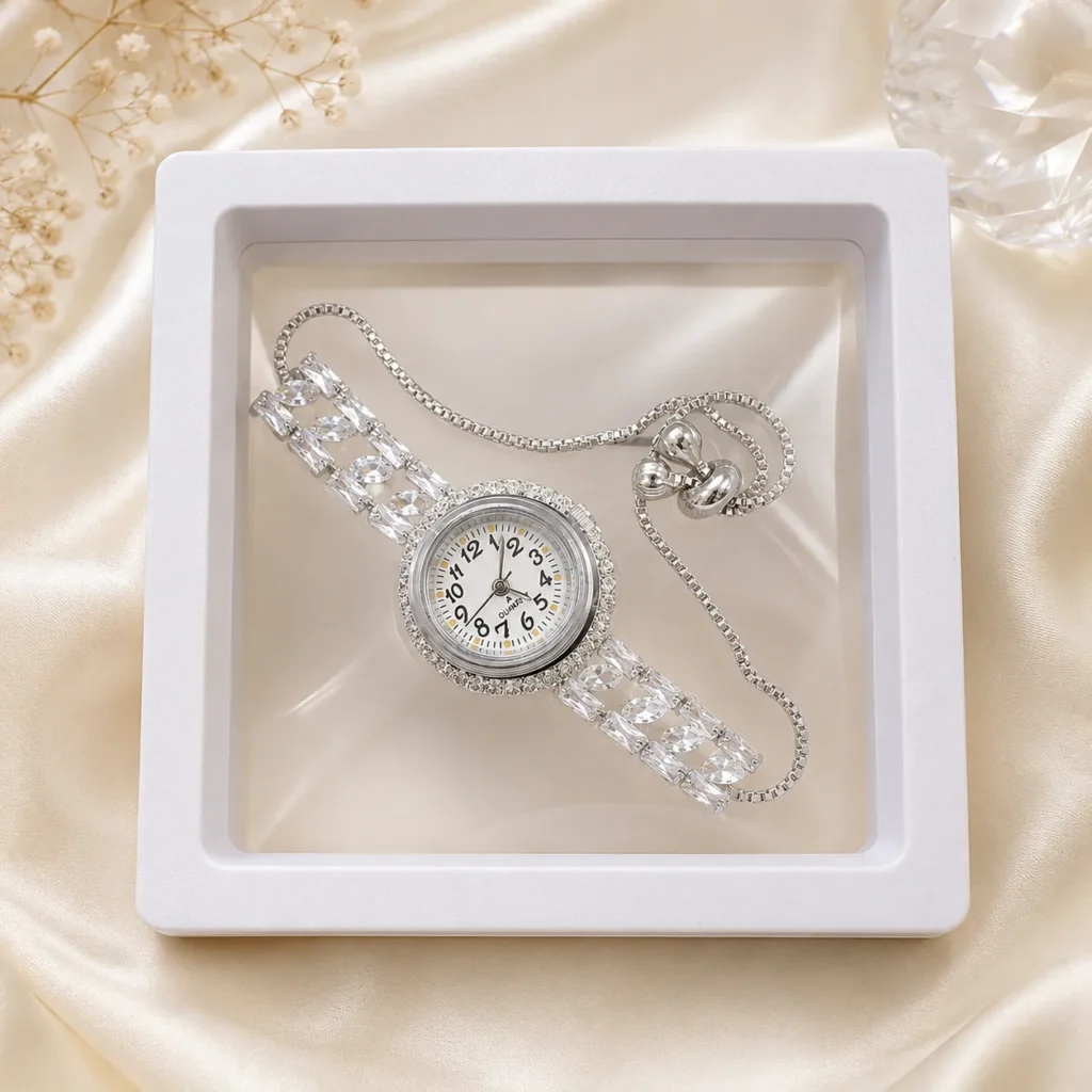 Women's Silver-Tone Cubic Zirconia Bracelet Watch