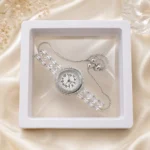 Women's Silver-Tone Cubic Zirconia Bracelet Watch
