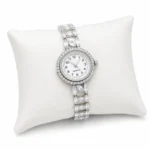 Women's Silver-Tone Cubic Zirconia Bracelet Watch