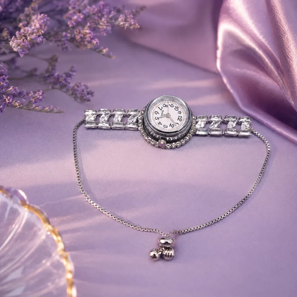 Women's Silver-Tone Cubic Zirconia Bracelet Watch