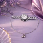 Women's Silver-Tone Cubic Zirconia Bracelet Watch