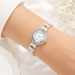 Women's Silver-Tone Cubic Zirconia Bracelet Watch