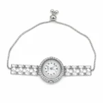 Women's Silver-Tone Cubic Zirconia Bracelet Watch