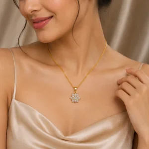 Elegant CZ Pendant & Stud Earrings Jewelry Set