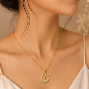 Gold-Tone Fish Pendant with Cubic Zirconia