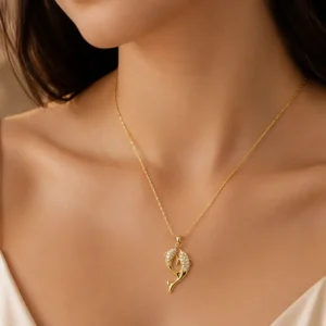 Gold-Tone Dolphin Cubic Zirconia Pendant