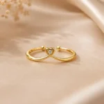 Open Band Cubic Zirconia Heart Ring