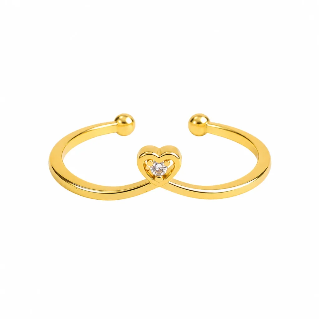 Open Band Cubic Zirconia Heart Ring