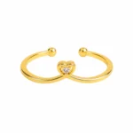 Open Band Cubic Zirconia Heart Ring