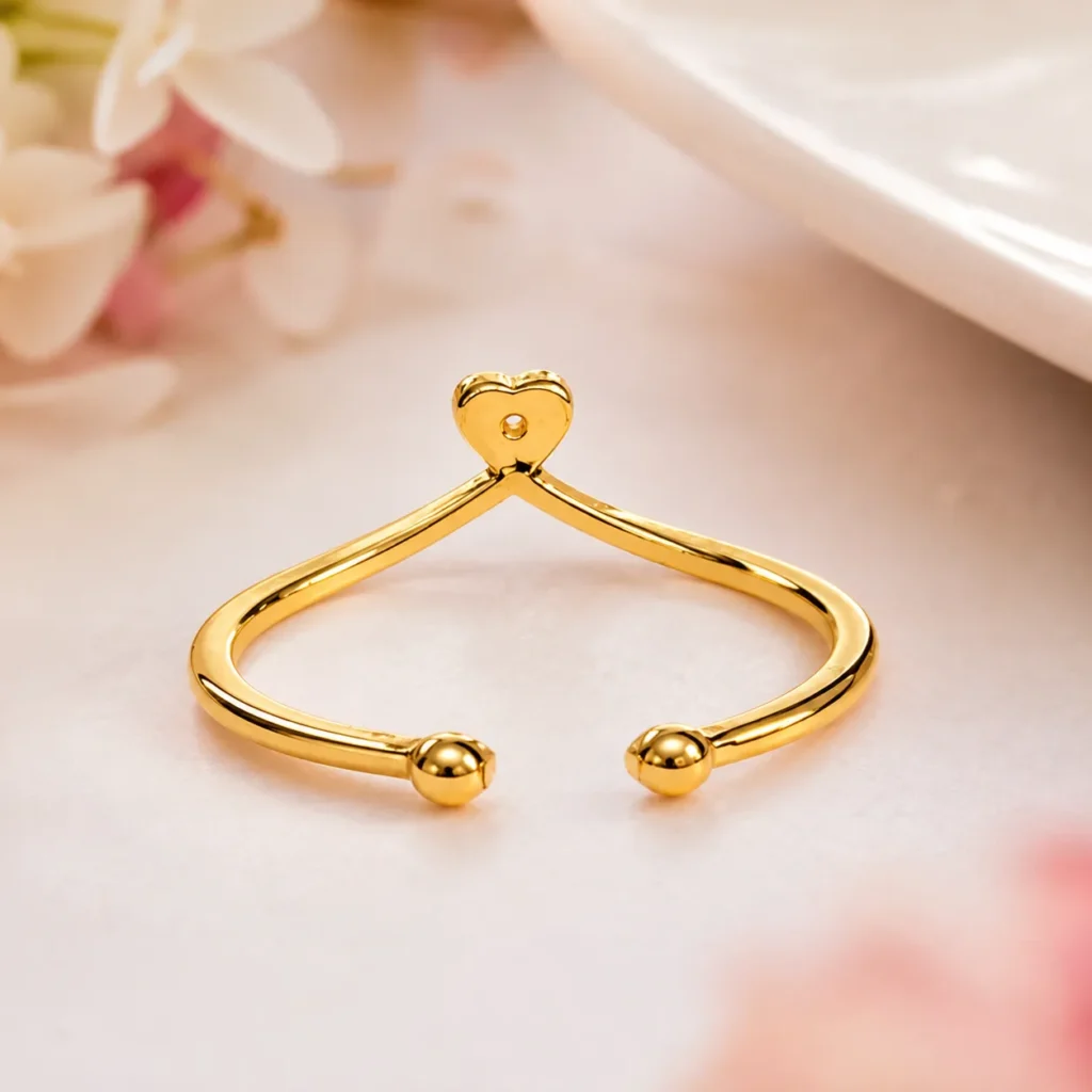 Open Band Cubic Zirconia Heart Ring