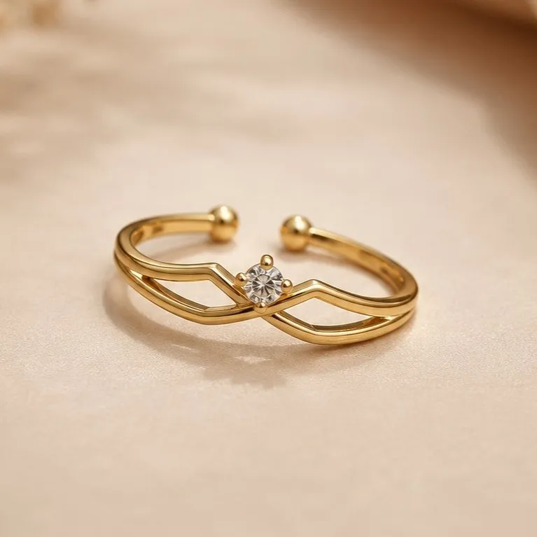 Women's Gold-Tone Solitaire CZ Ring