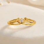 Women's Gold-Tone Solitaire CZ Ring