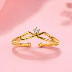 Women's Gold-Tone Solitaire CZ Ring