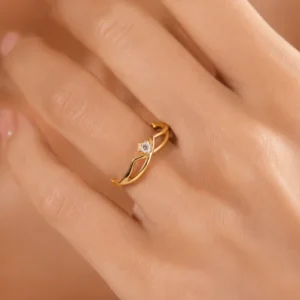 Women's Gold-Tone Solitaire CZ Ring