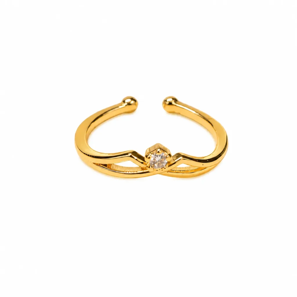 Women's Gold-Tone Solitaire CZ Ring