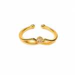 Women's Gold-Tone Solitaire CZ Ring