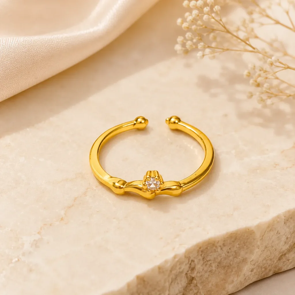 Solitaire Open Band CZ Ring for Women