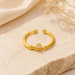 Solitaire Open Band CZ Ring for Women
