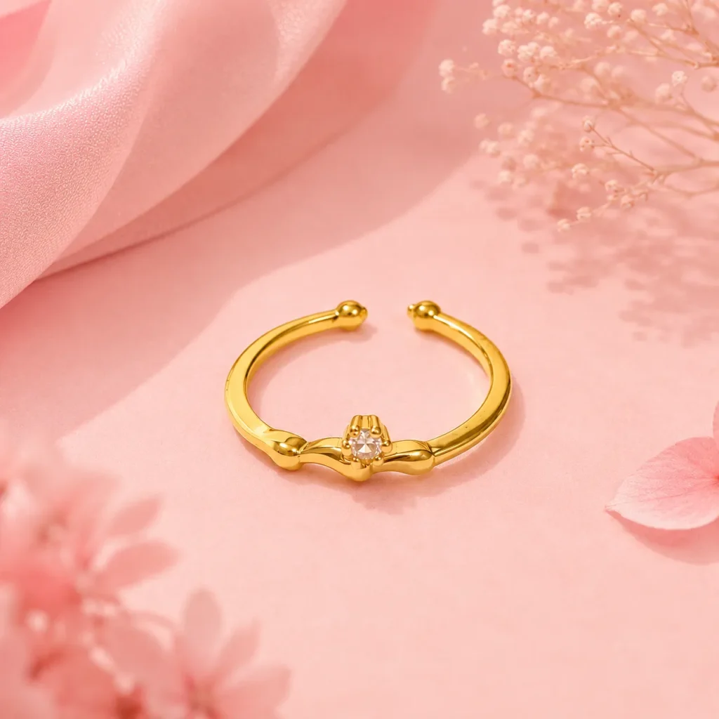 Solitaire Open Band CZ Ring for Women