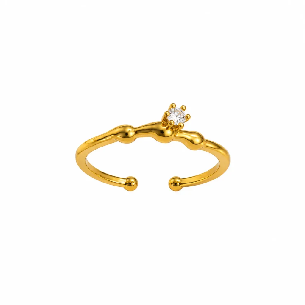 Solitaire Open Band CZ Ring for Women