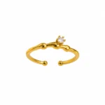 Solitaire Open Band CZ Ring for Women