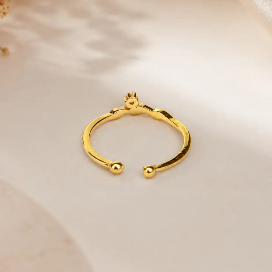 Solitaire Open Band CZ Ring for Women