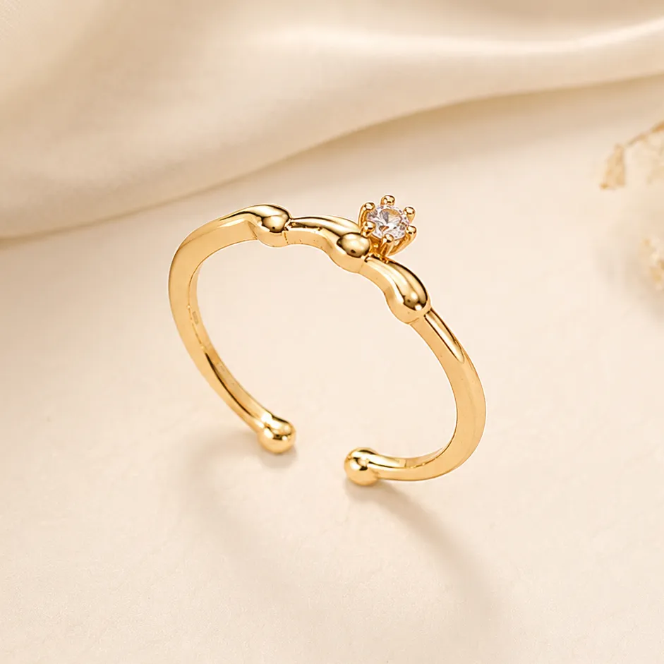 Solitaire Open Band CZ Ring for Women