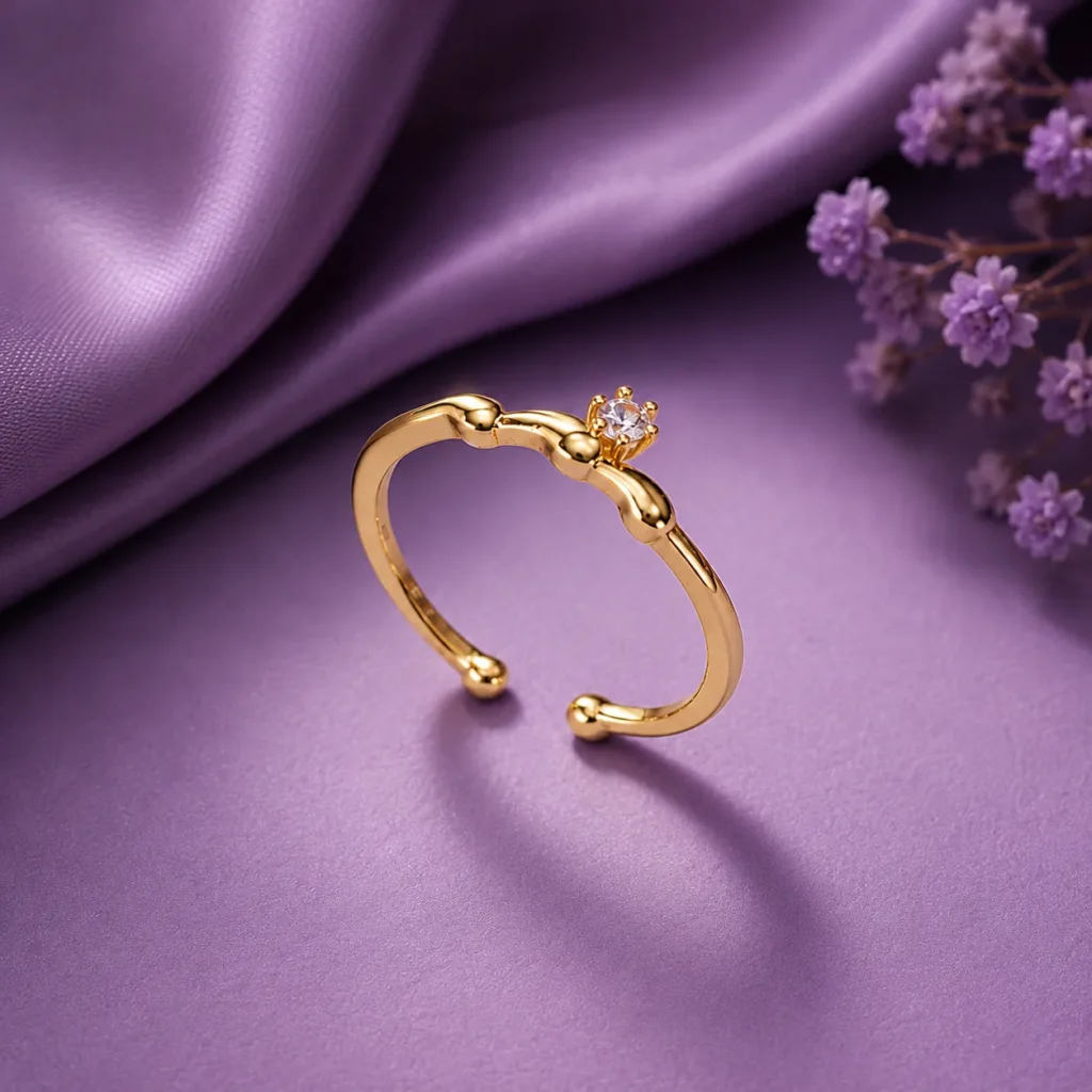 Solitaire Open Band CZ Ring for Women