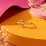 Gold-Tone Cubic Zirconia Heartbeat Wave Ring