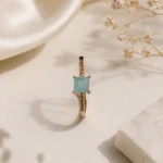 Gold Plated Princess Cut Cubic Zirconia Ring