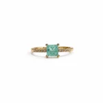 Gold Plated Princess Cut Cubic Zirconia Ring