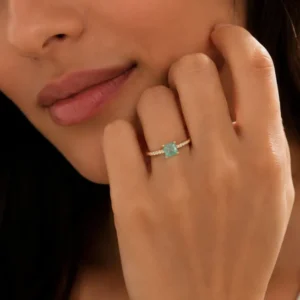 Gold Plated Princess Cut Cubic Zirconia Ring