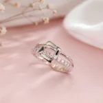 Silver-Tone Bow Knot Cubic Zirconia Ring