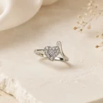 Adjustable Cubic Zirconia Heart Ring