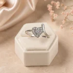 Adjustable Cubic Zirconia Heart Ring