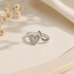 Adjustable Cubic Zirconia Heart Ring