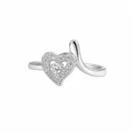 Adjustable Cubic Zirconia Heart Ring