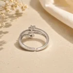 Silver Double Star Adjustable Ring for Women