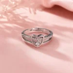 Women's Silver-Tone Heart Adjustable Ring