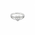 Women's Silver-Tone Heart Adjustable Ring