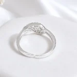 Elegant Silver-Tone Ring with Cubic Zirconia