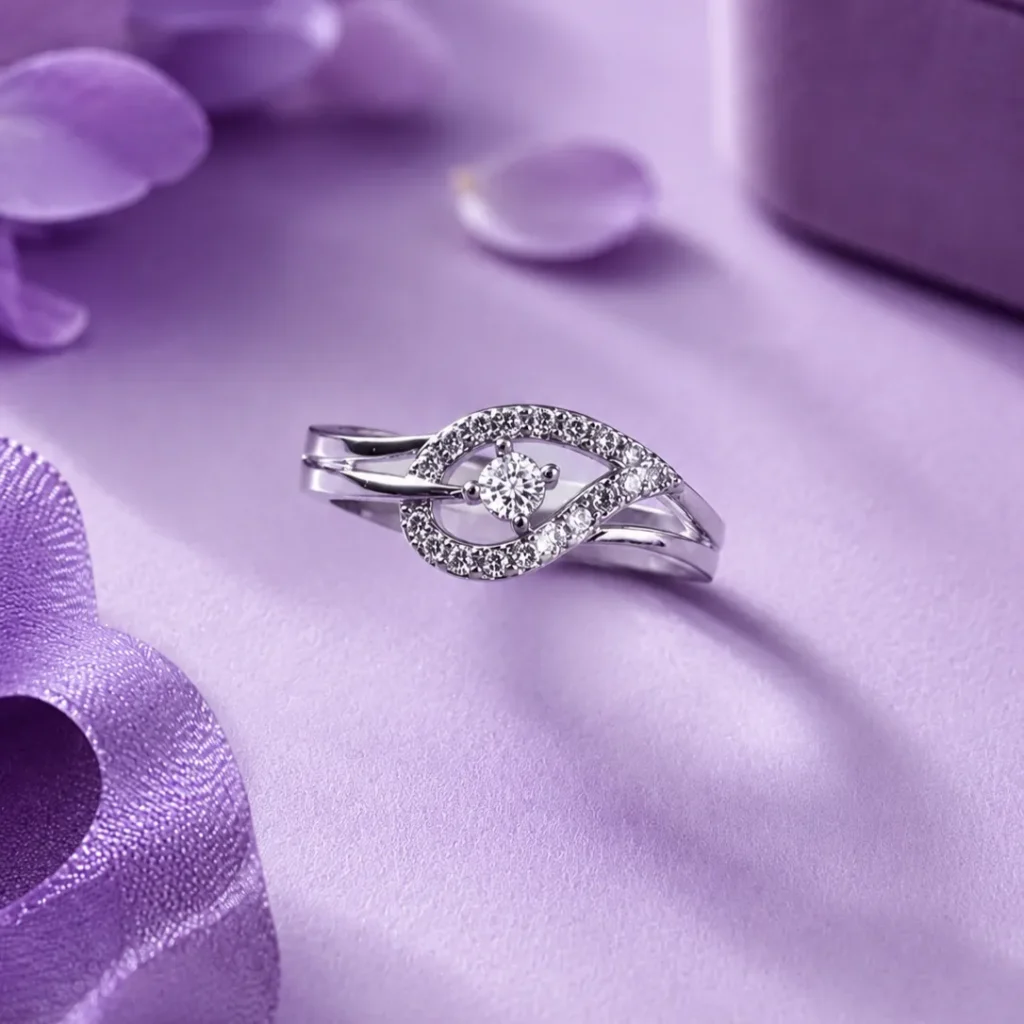 Elegant Silver-Tone Ring with Cubic Zirconia
