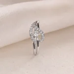 Elegant Silver-Tone Ring with Cubic Zirconia